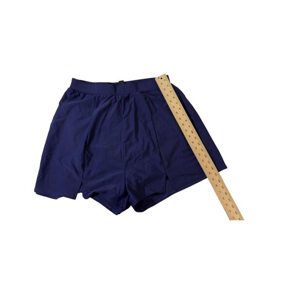 NWT Bloomchic Womens Plus Size 14-16 Navy Blue High-Waisted Stretchy Shorts With - Picture 5 of 6